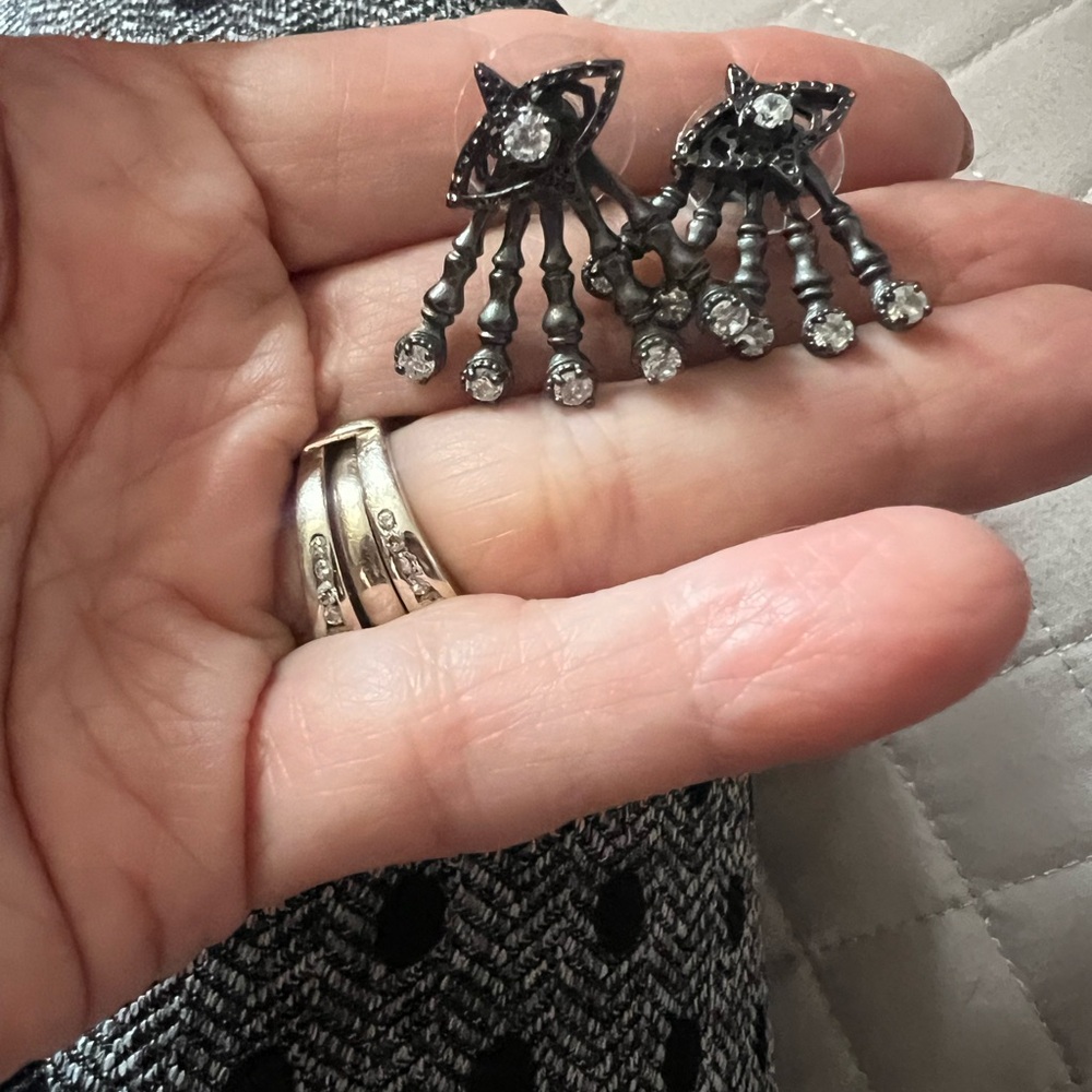 Kendra Scott gunmetal/crystal Evil eye Callan studs/mystic bazaar release